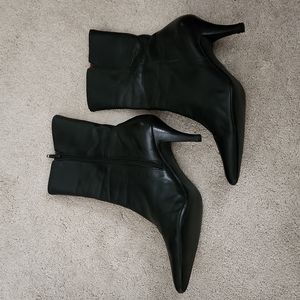 Eddie Bauer 9M black leather boots 👢 side zipper #1149